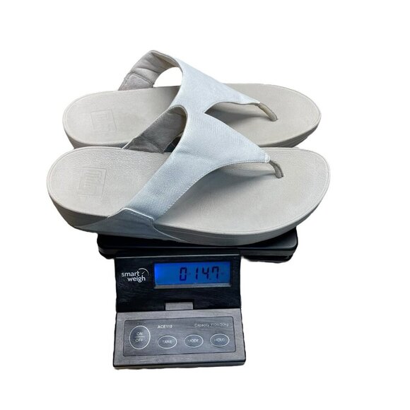 Fitflop LULU Platform Wedge Sandals SILVER Women’s Size 10 Comfort Wide Casual - Picture 7 of 7